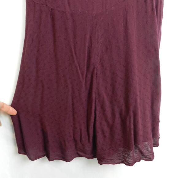 Urban Outfitters Romper Size‎ 10 Burgundy Kimchi Blue Tie Back Minimalist Boho - Picture 4 of 11